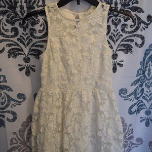 Girls White Lace Party Special Occasion Dress